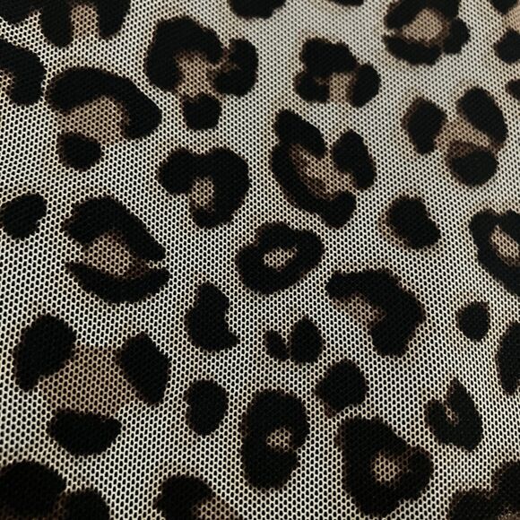 VIBE Animal Print Lace Trimmed Women’s Short Sleeve Top Size L New NWT - Picture 13 of 13